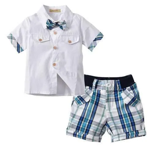 2Pcs Boys Plaid Clothing Set