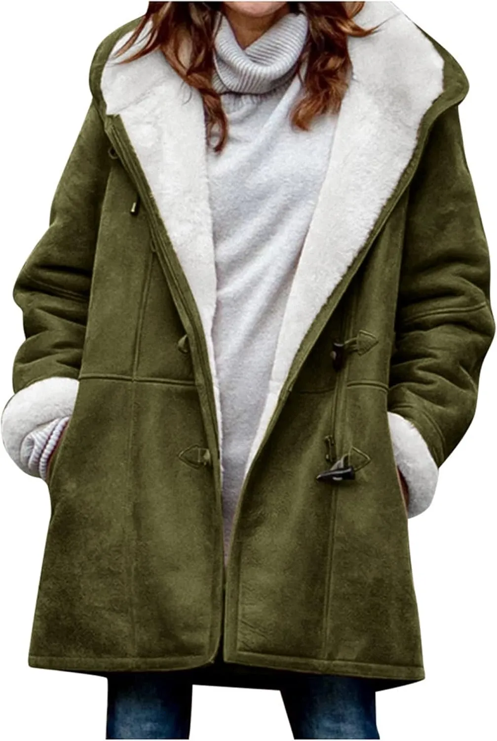 AI'MOURI Sherpa Fleece Outerwear Overcoat Women