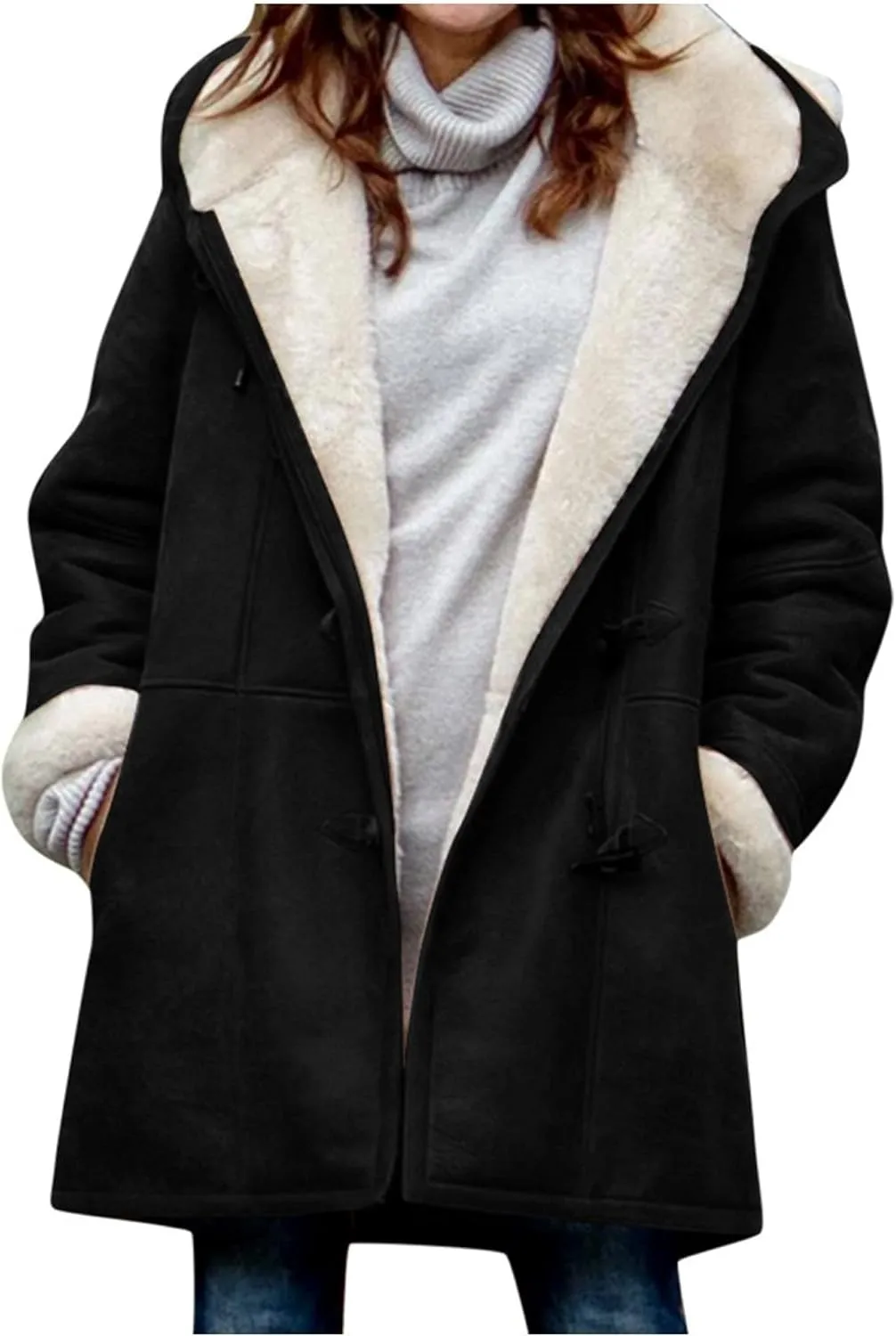 AI'MOURI Sherpa Fleece Outerwear Overcoat Women