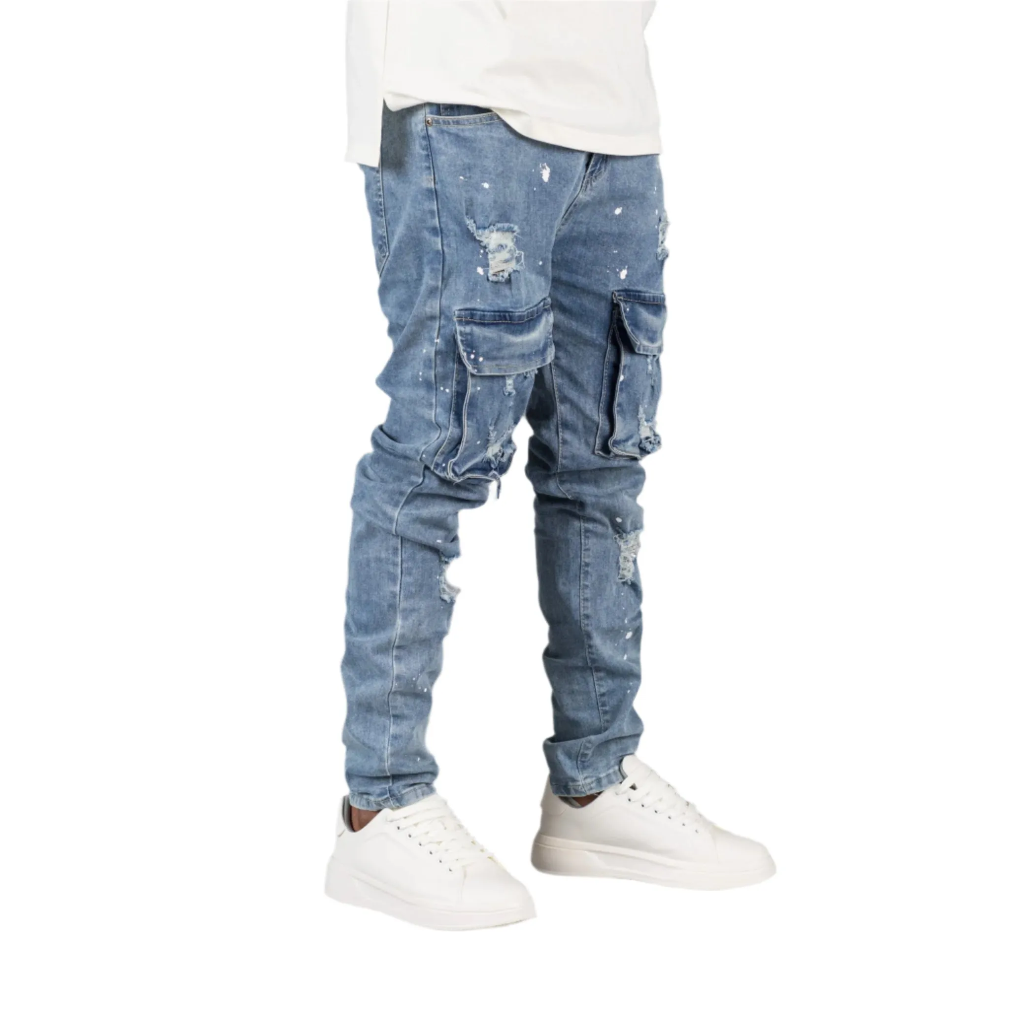 Alive Skinny Distressed Cargo Jeans ONLY