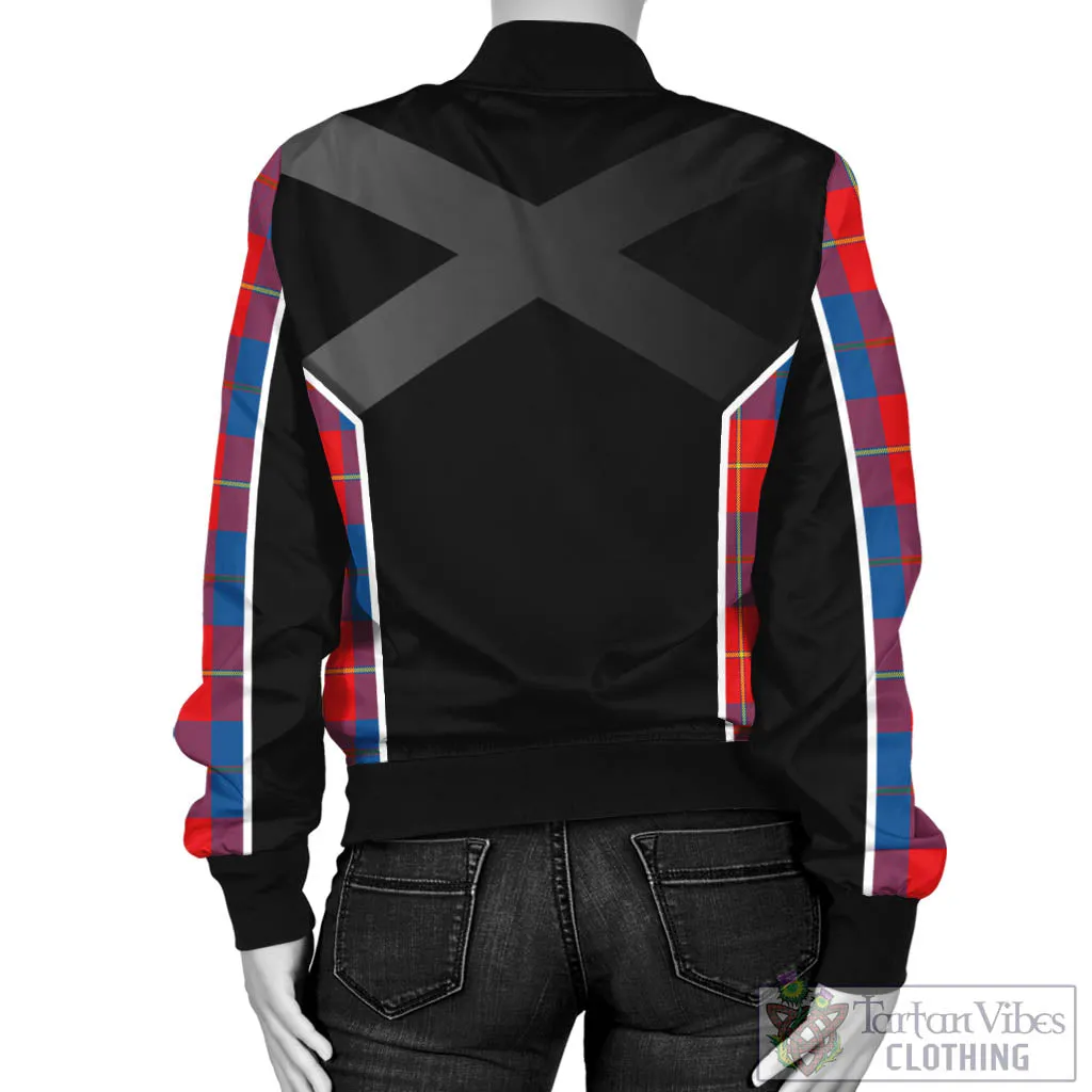 Blane Tartan Bomber Jacket with Family Crest and Scottish Thistle Vibes Sport Style
