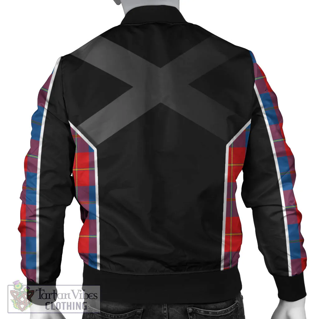 Blane Tartan Bomber Jacket with Family Crest and Scottish Thistle Vibes Sport Style