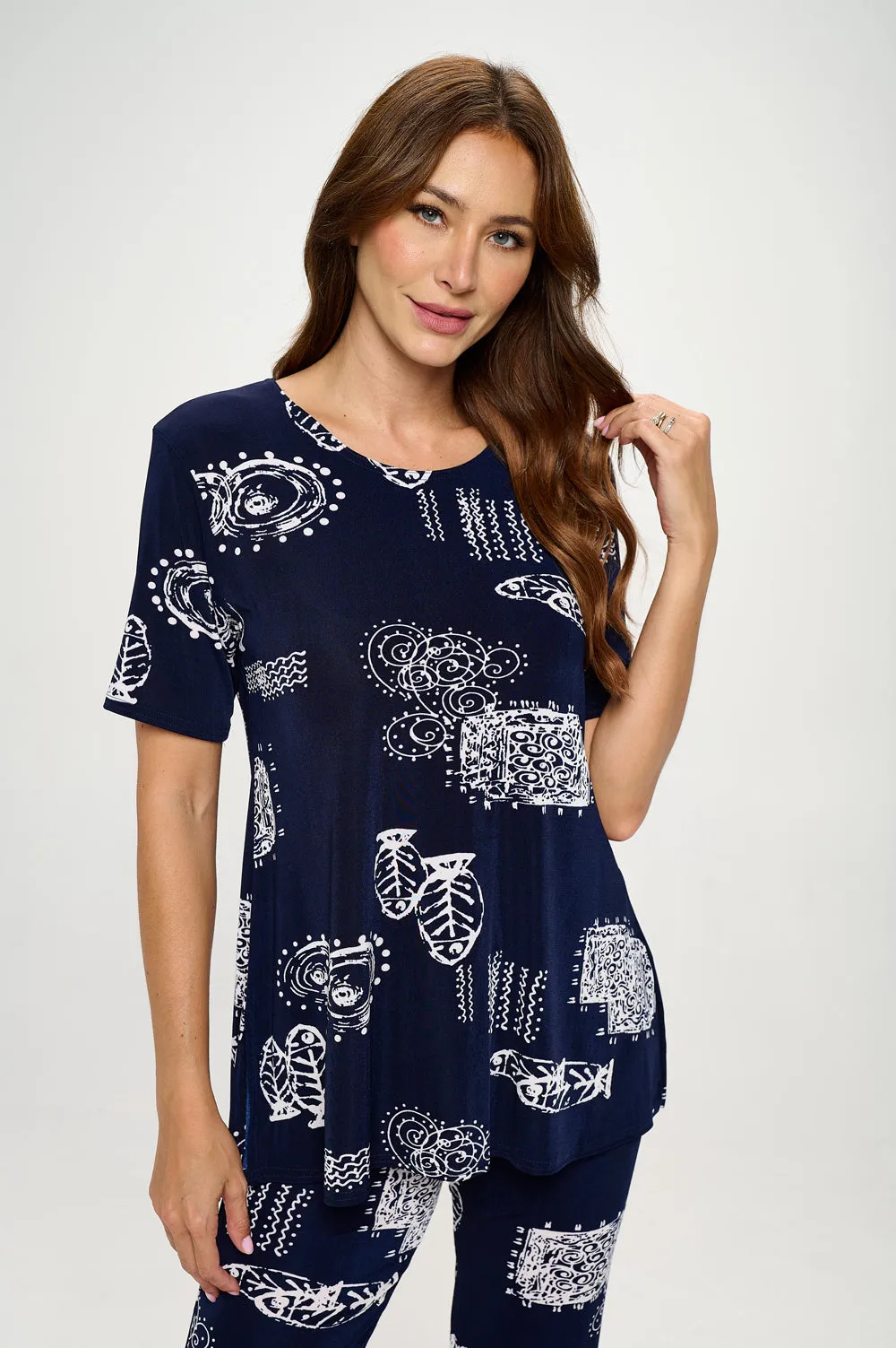 Capri Pant Set Short Sleeve - 9003BN-SRP1-W425