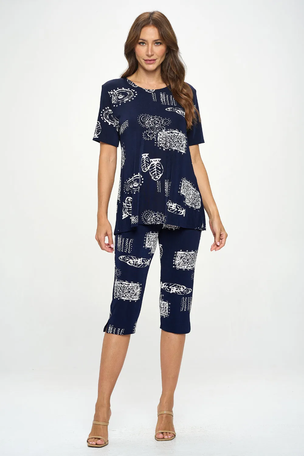 Capri Pant Set Short Sleeve - 9003BN-SRP1-W425