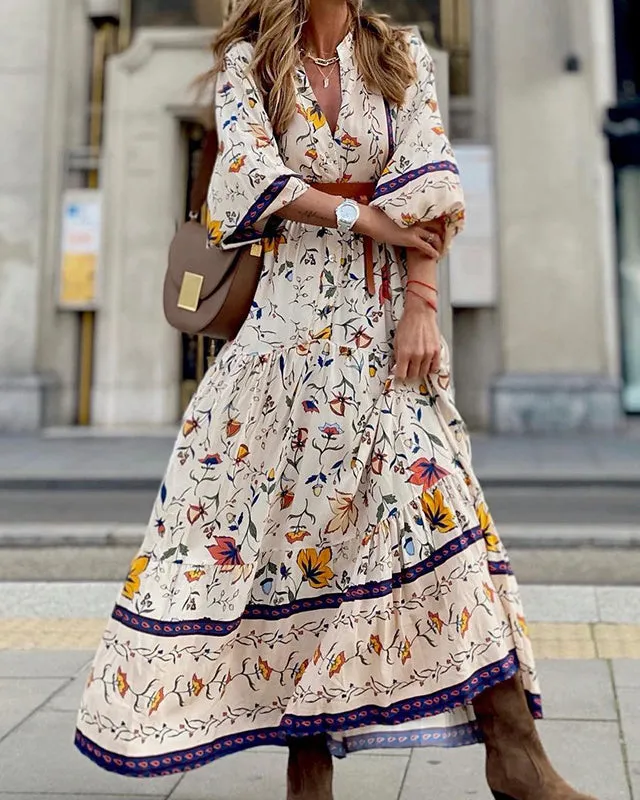 Fashion Print Boho Maxi Dress