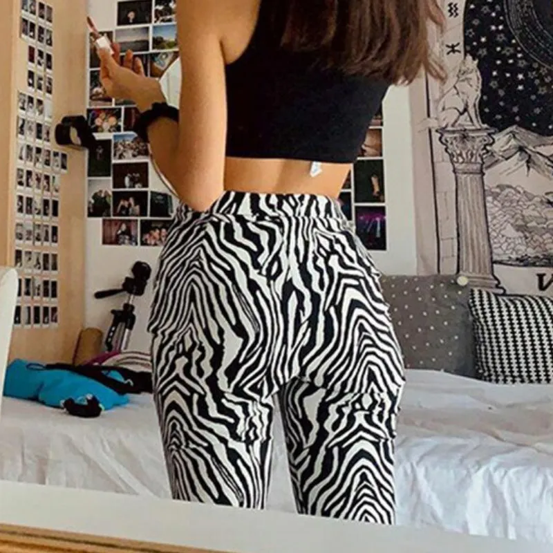 Fashionable Zebra Print Wide Leg Pants for Women