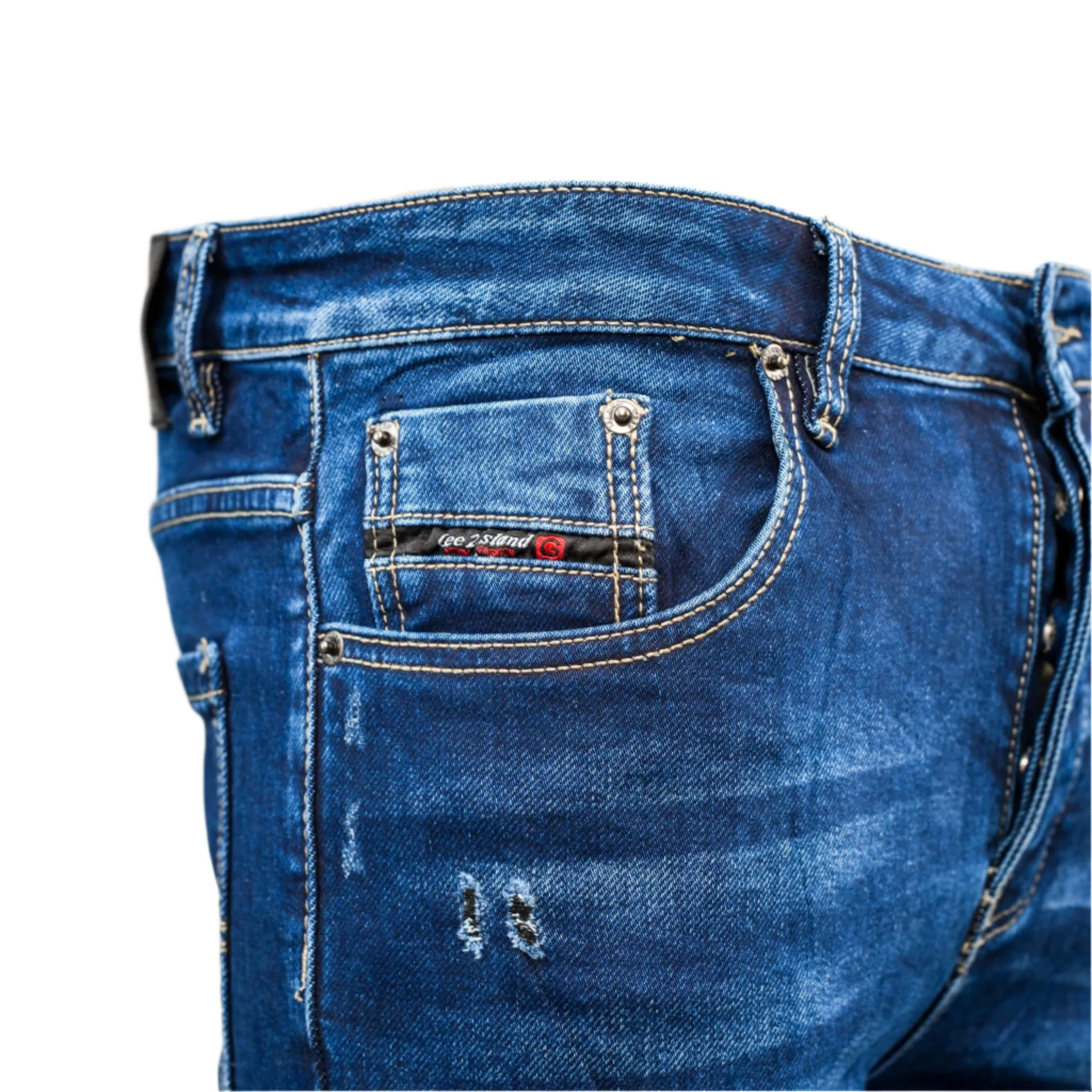 Gee2 Island FS06-2 Distressed Denim Jeans