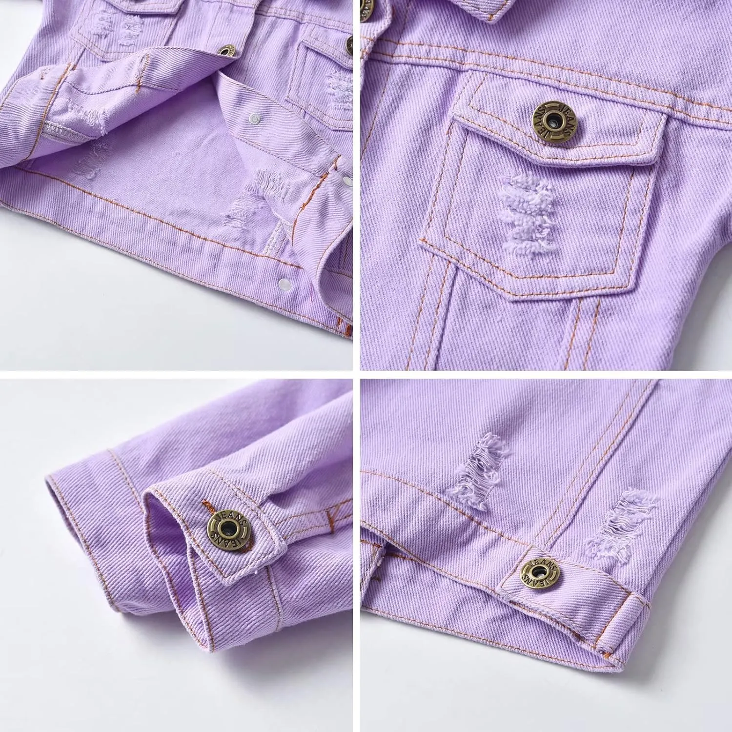 Girls' Denim Jacket Outerwear, 12 Months-12 Years