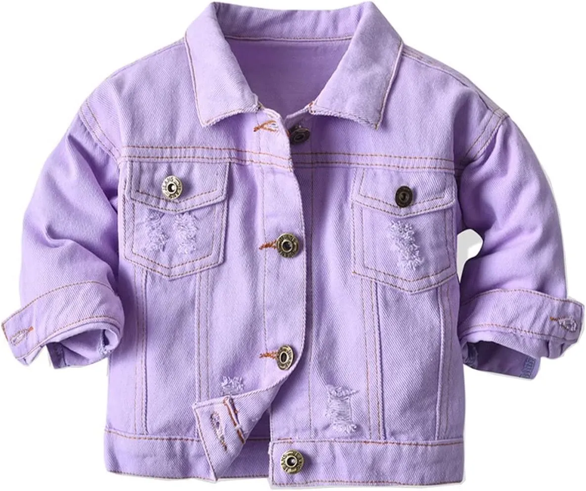 Girls' Denim Jacket Outerwear, 12 Months-12 Years