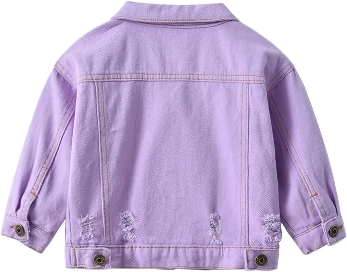 Girls' Denim Jacket Outerwear, 12 Months-12 Years
