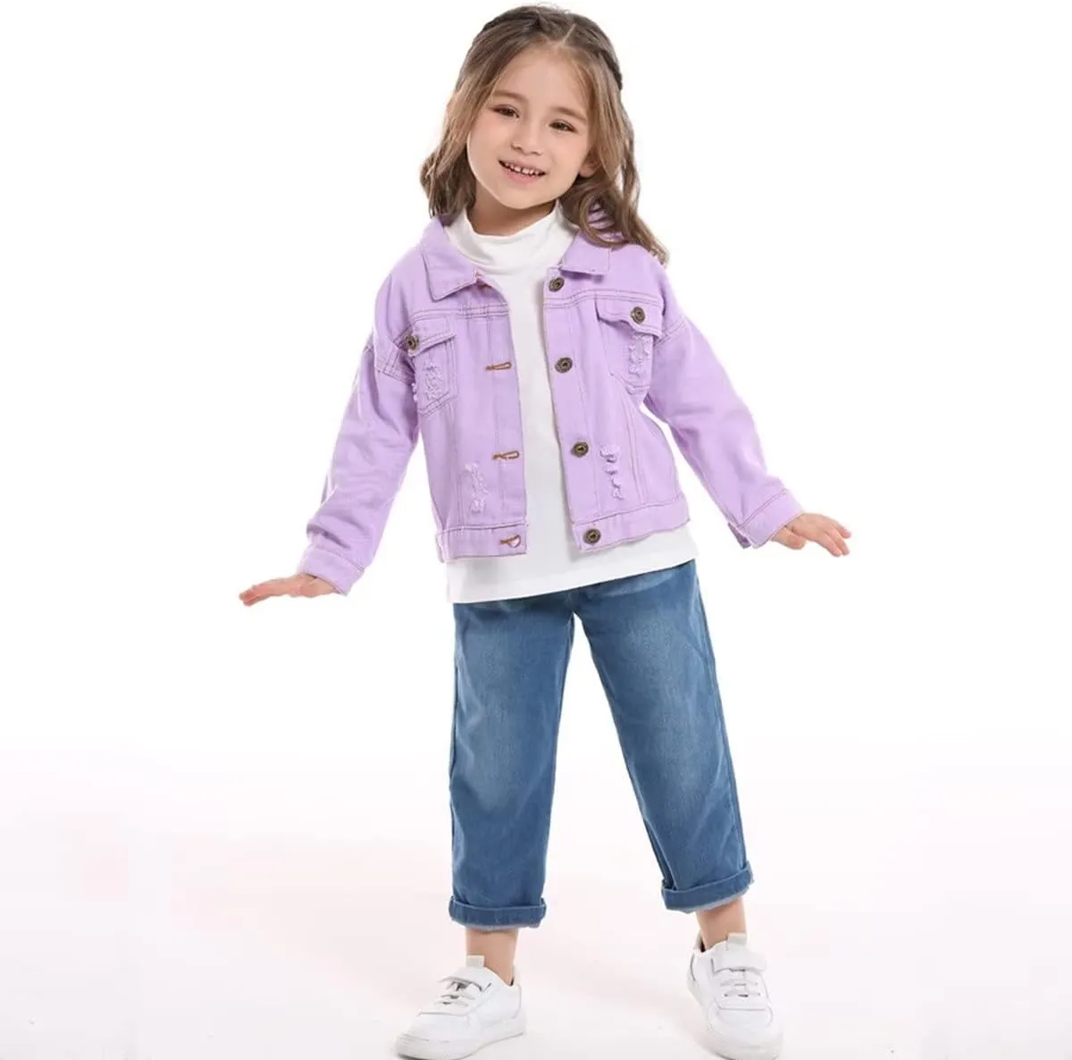 Girls' Denim Jacket Outerwear, 12 Months-12 Years
