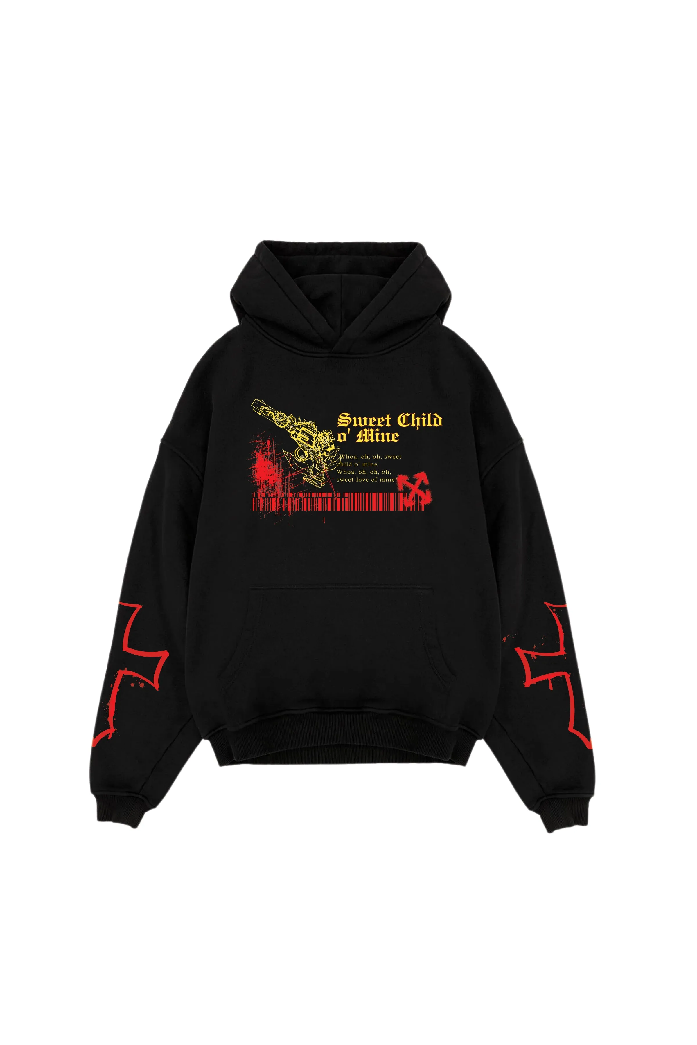 Guns N Roses Designed Oversized Hoodie