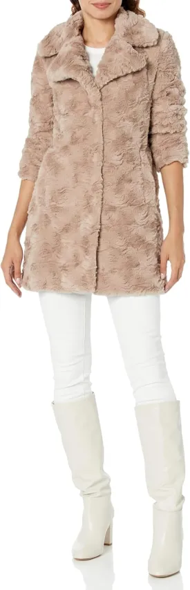 Kenneth Cole Women's Classic Mink Style Faux Fur Coat