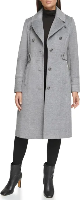 Kenneth Cole Women's Military Wool Blend Overcoat