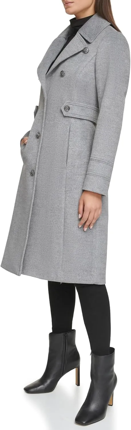 Kenneth Cole Women's Military Wool Blend Overcoat