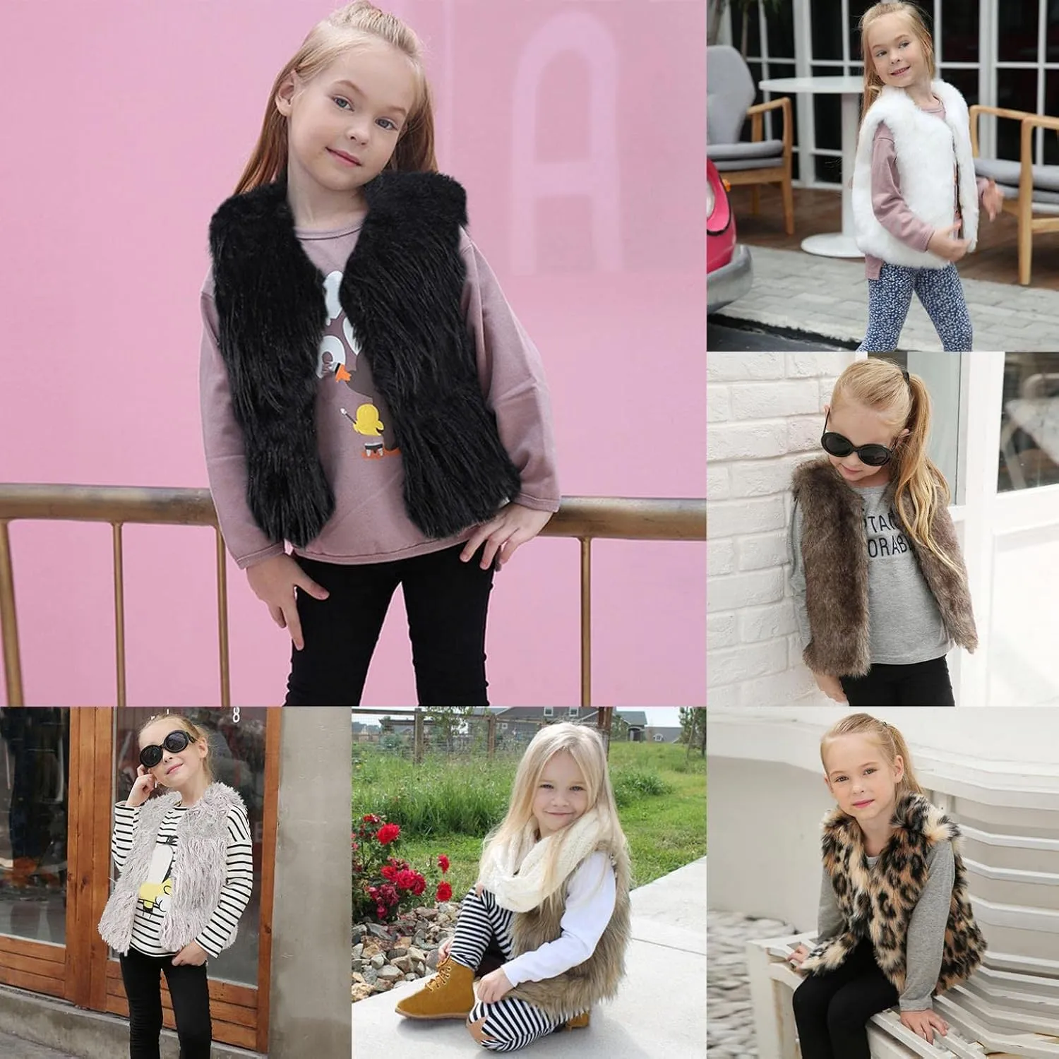 Kids Baby Girls Winter Warm Faux Fur Fleece Coat Jacket Warm Outwear Thicken Pocket Baby Girl Clothes Outfit