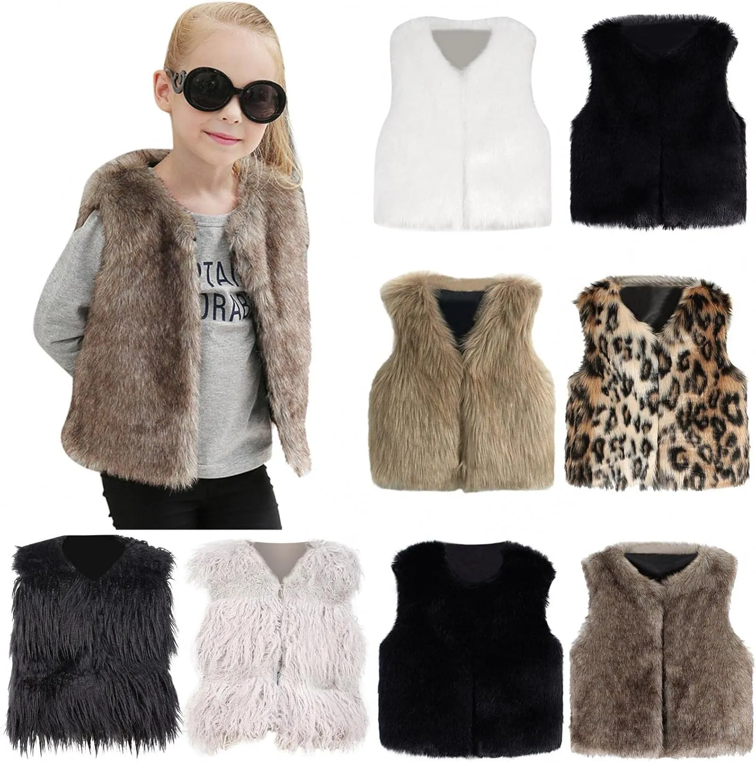Kids Baby Girls Winter Warm Faux Fur Fleece Coat Jacket Warm Outwear Thicken Pocket Baby Girl Clothes Outfit