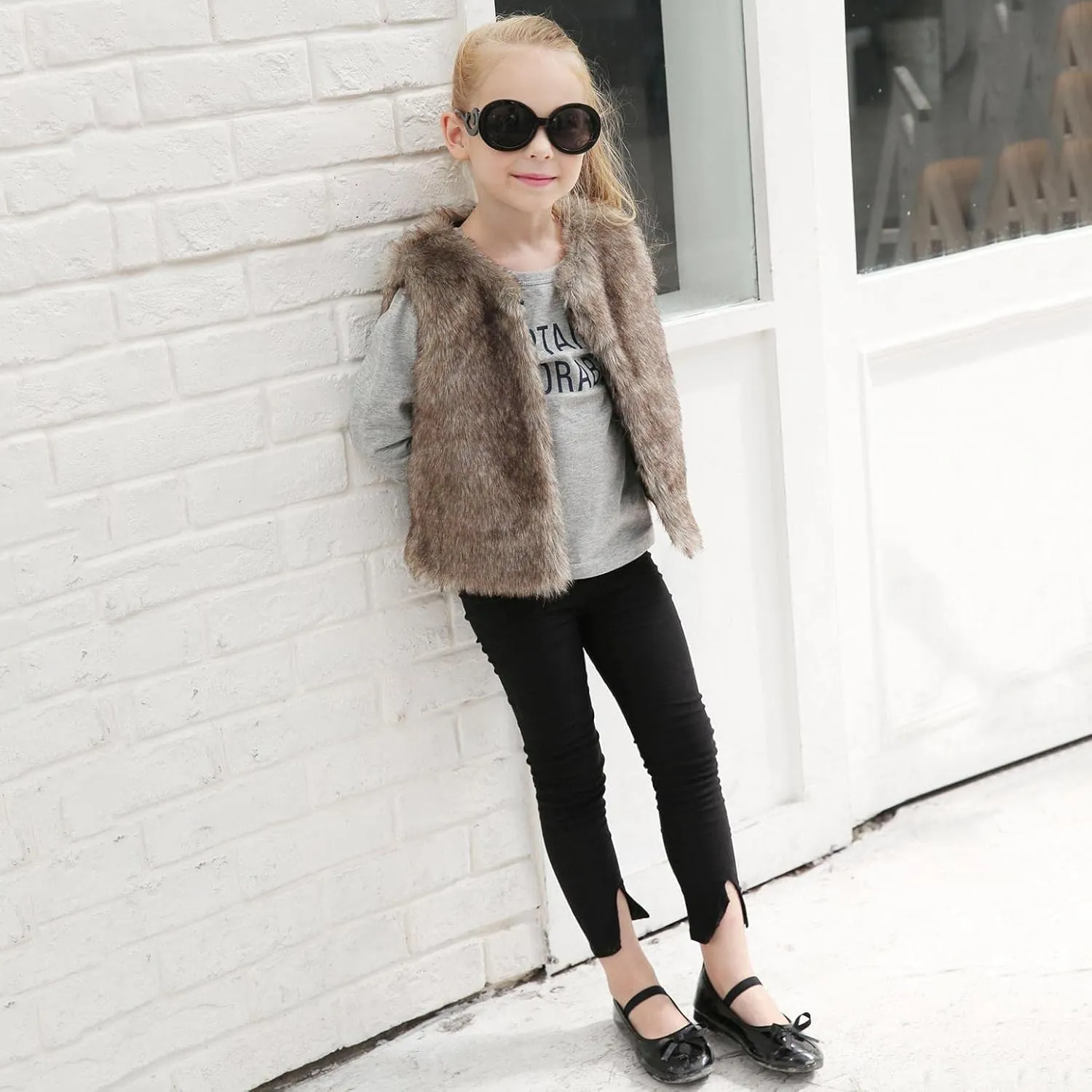 Kids Baby Girls Winter Warm Faux Fur Fleece Coat Jacket Warm Outwear Thicken Pocket Baby Girl Clothes Outfit