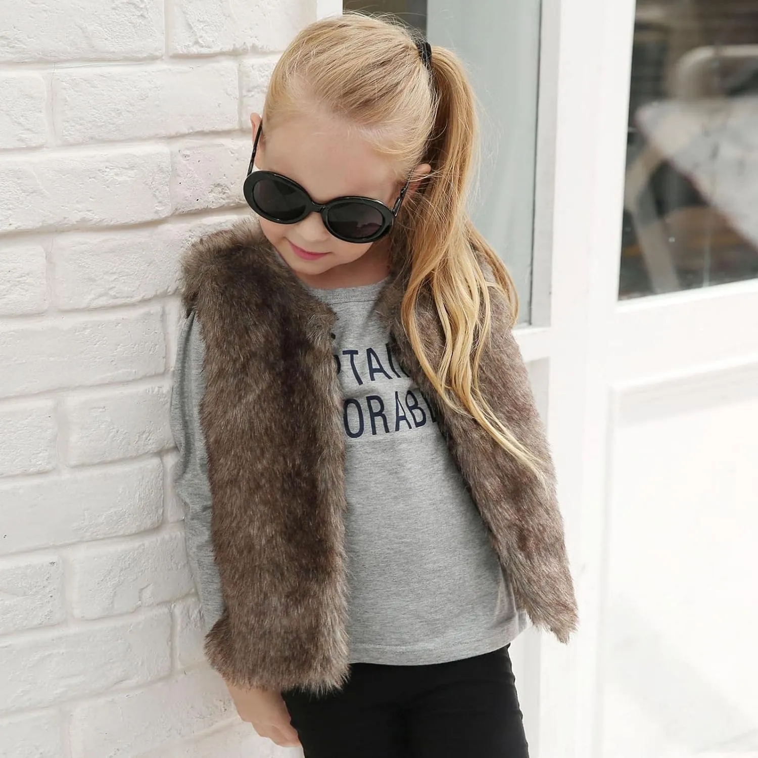 Kids Baby Girls Winter Warm Faux Fur Fleece Coat Jacket Warm Outwear Thicken Pocket Baby Girl Clothes Outfit