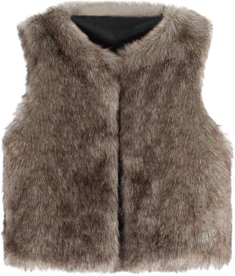 Kids Baby Girls Winter Warm Faux Fur Fleece Coat Jacket Warm Outwear Thicken Pocket Baby Girl Clothes Outfit