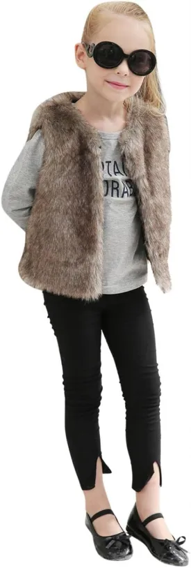 Kids Baby Girls Winter Warm Faux Fur Fleece Coat Jacket Warm Outwear Thicken Pocket Baby Girl Clothes Outfit