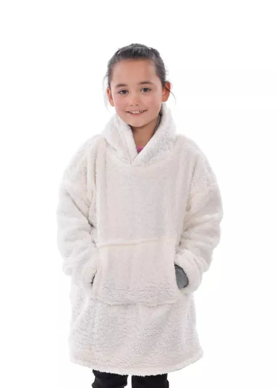 KIDS OVERSIZED FLEECE HOODIE HOODED BLANKET WARM SWEATSHIRT LOUNGEWEAR GIFT