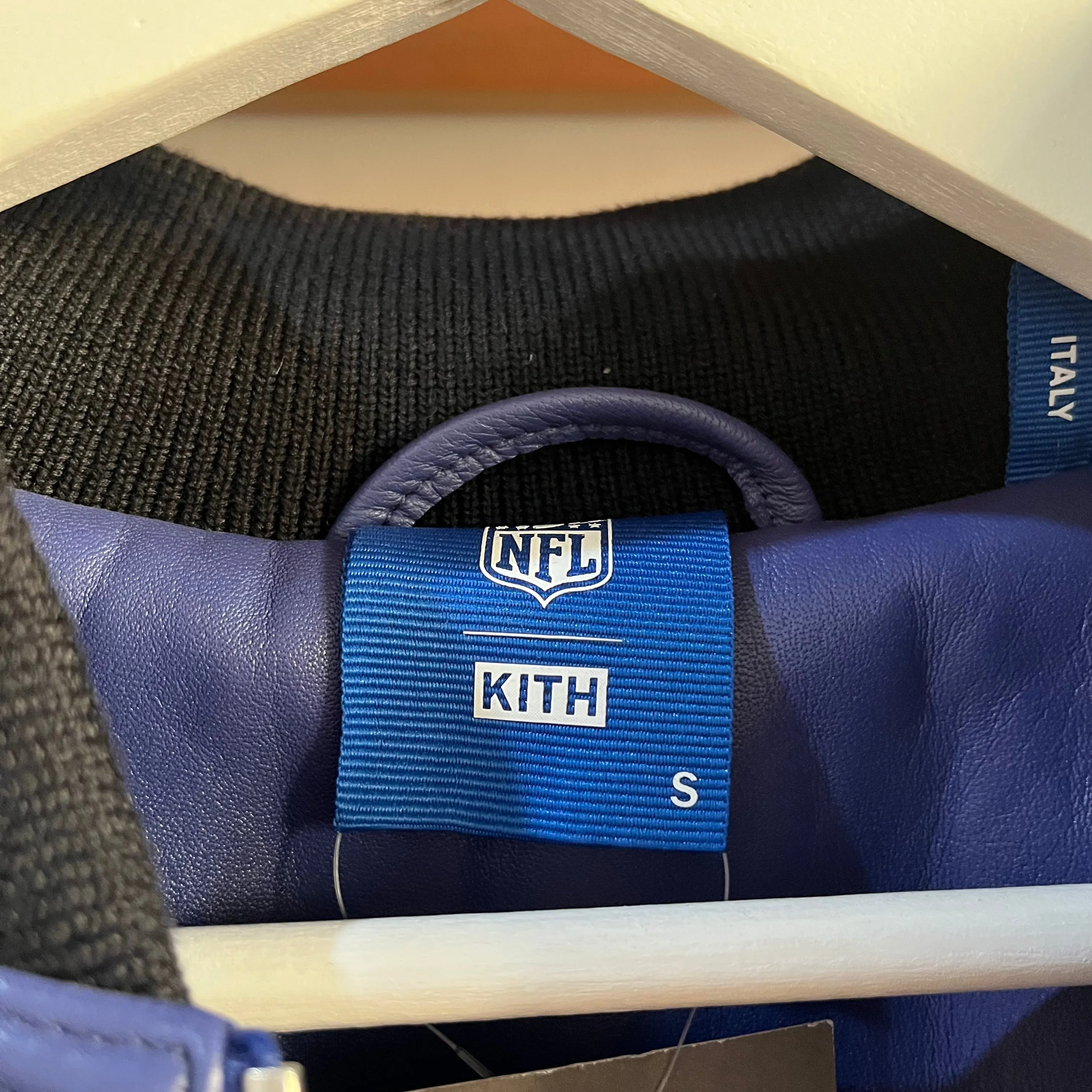 Kith X NFL Giants LeatherJacket - SMALL -  Multi