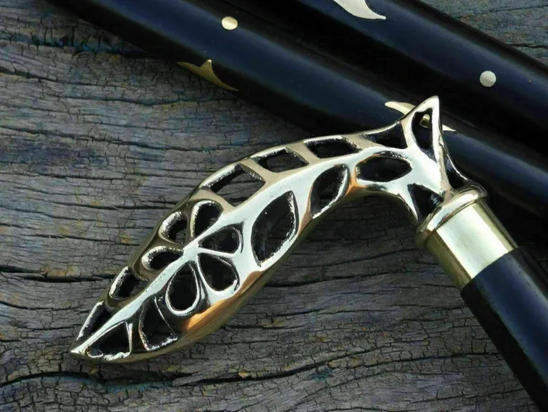 Leaf Design Handle and Designer Shaft Designer Walking Stick