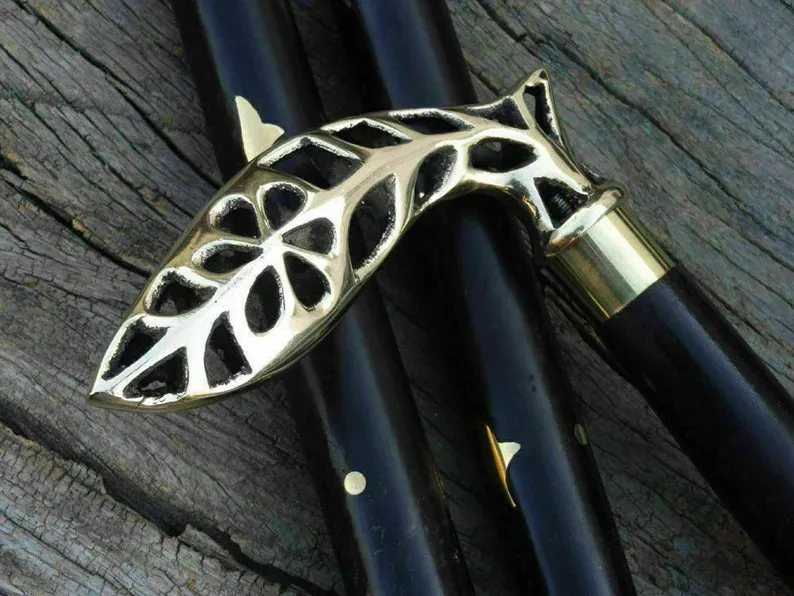 Leaf Design Handle and Designer Shaft Designer Walking Stick