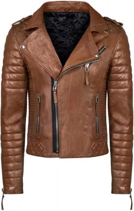 Mens Distress Leather Jackets Motorcycle Bomber Biker Stylish Outerwear Zipper JacketBrown Jacket