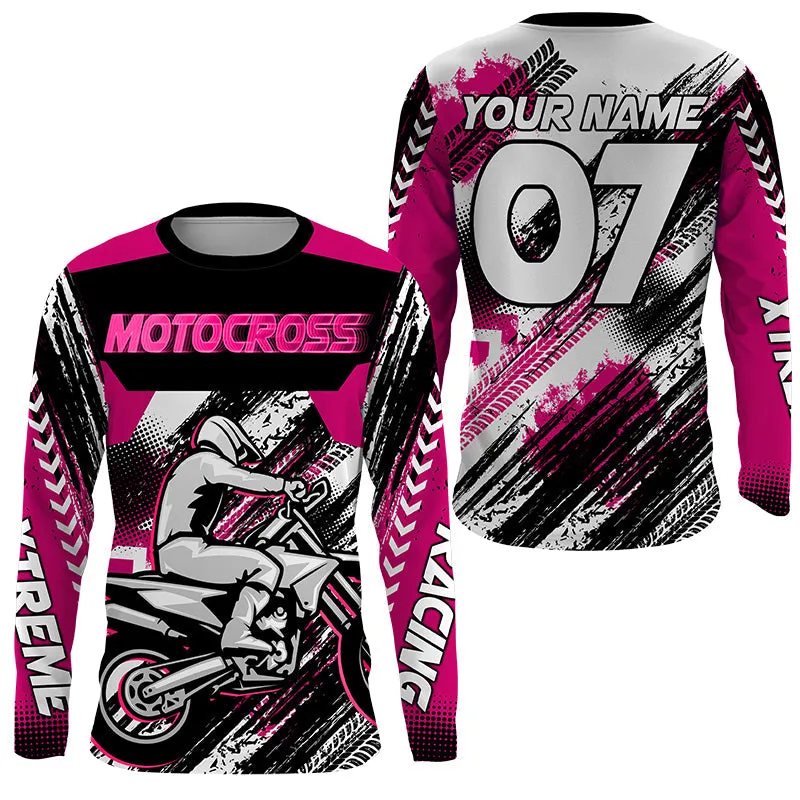 Multicolor Custom Motocross Jersey UV Protective Mx Shirt For Kid Men Women Dirt Bike Racing Racewear
