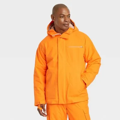 New - All In Motion Men's Zip-Up Winter Hooded Windproof Waterproof Snow Jacket