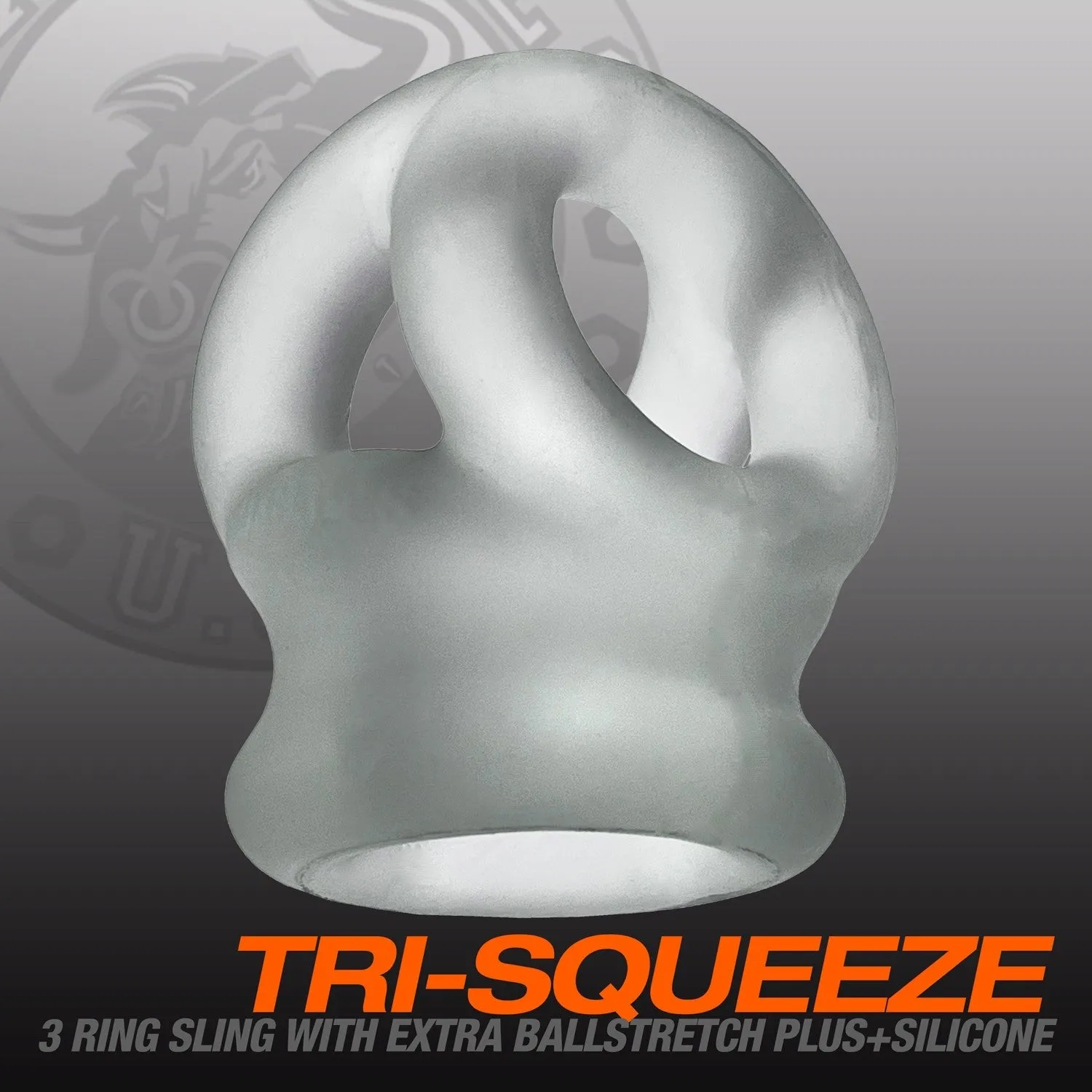 Oxballs Tri Squeeze Silicone Blend 3 Ring Ballstretching Sling - Clear