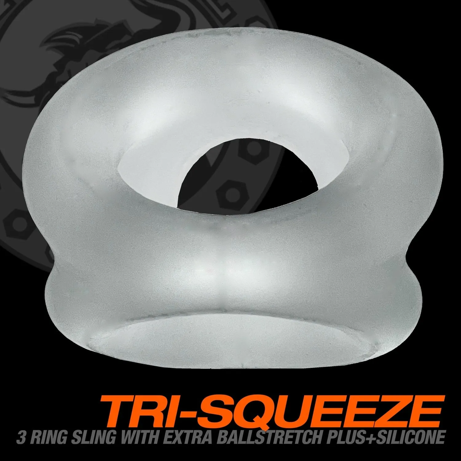 Oxballs Tri Squeeze Silicone Blend 3 Ring Ballstretching Sling - Clear