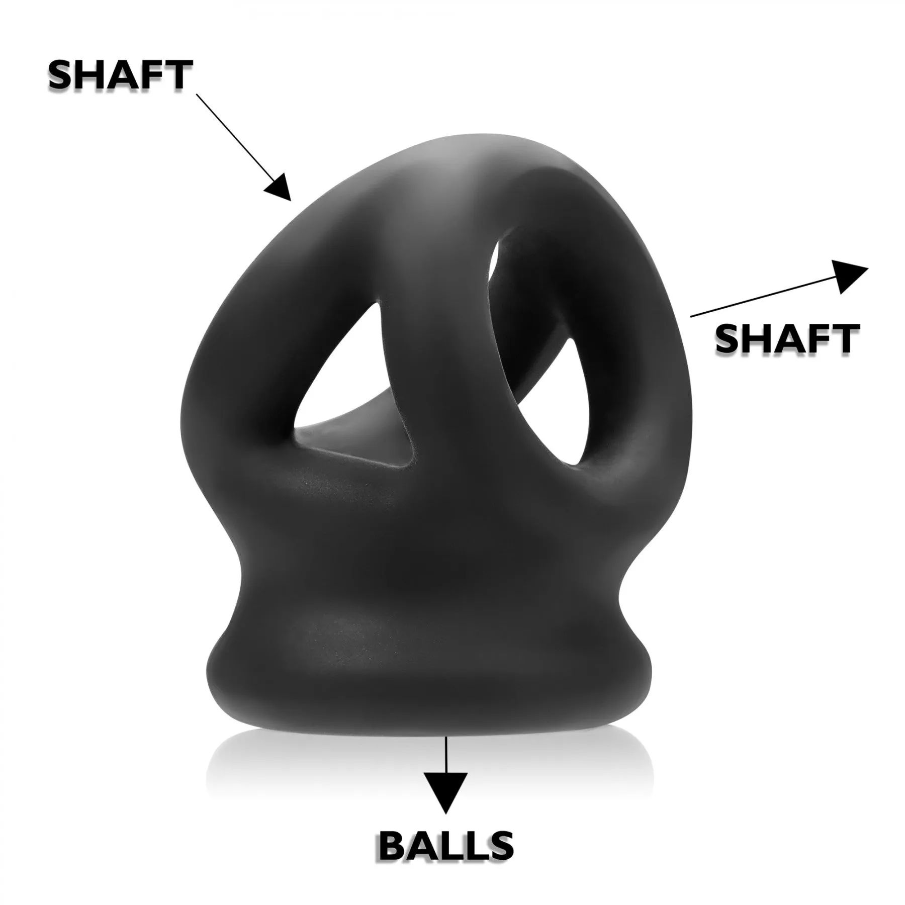 Oxballs Tri Squeeze Silicone Blend 3 Ring Ballstretching Sling - Clear