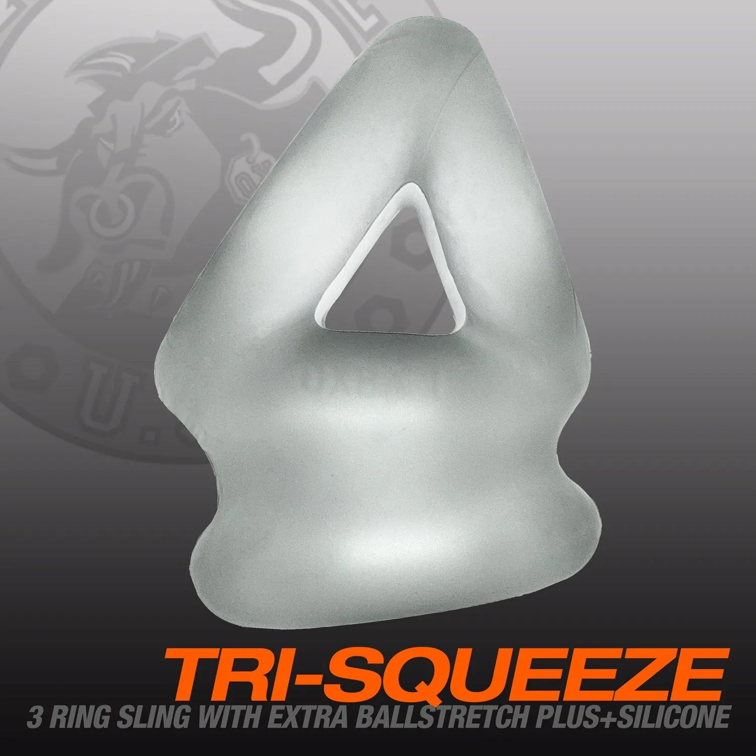 Oxballs Tri Squeeze Silicone Blend 3 Ring Ballstretching Sling - Clear