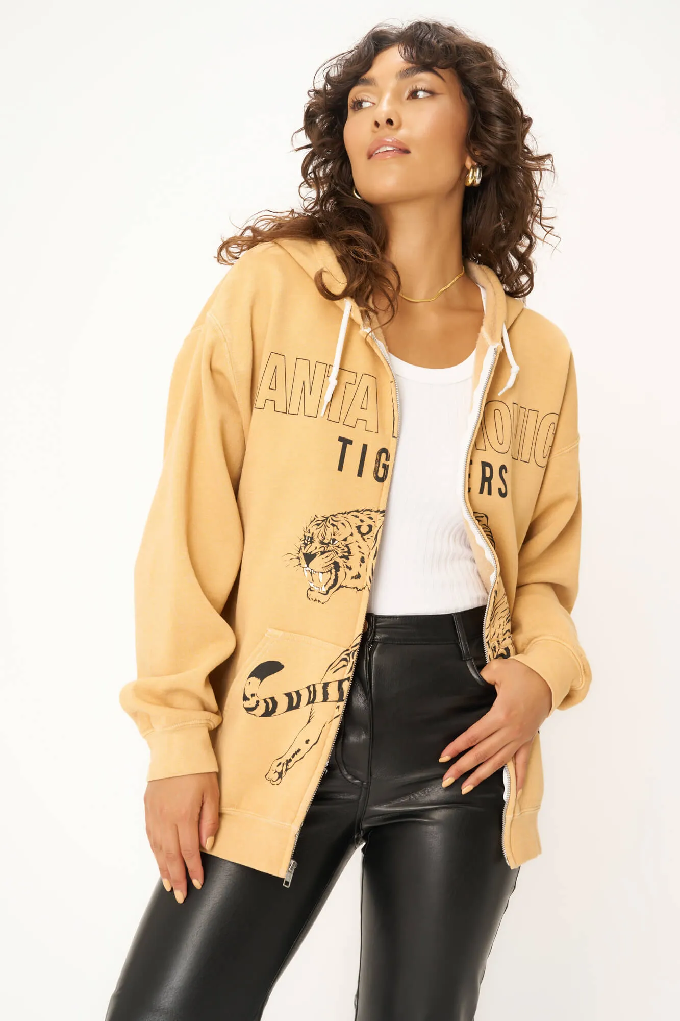 Santa Monica Tigers Zip Hoodie - DW Honey Mustard