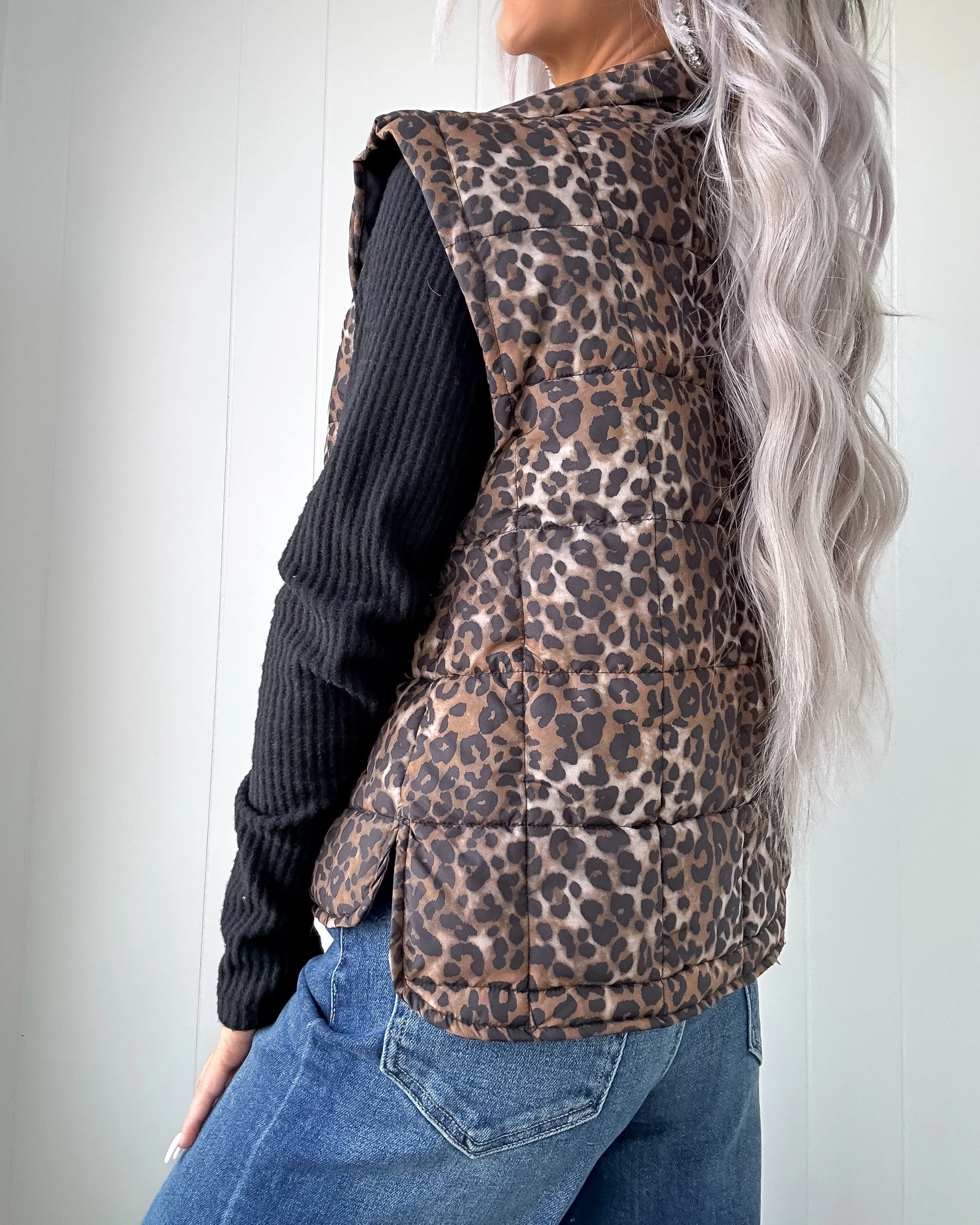Spotlight Puffer Vest - Leopard
