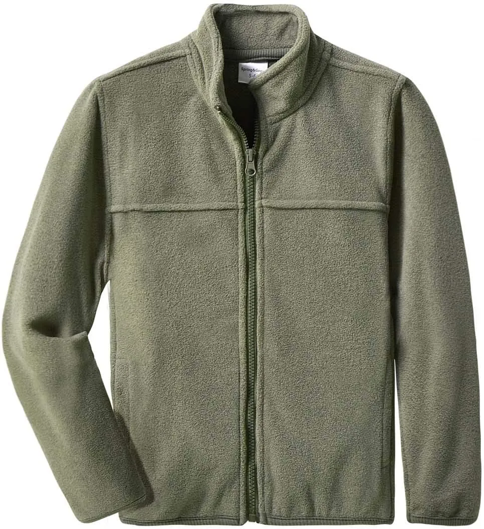 Spring&Gege Youth Solid Full-Zip Polar Fleece Jacket for Children