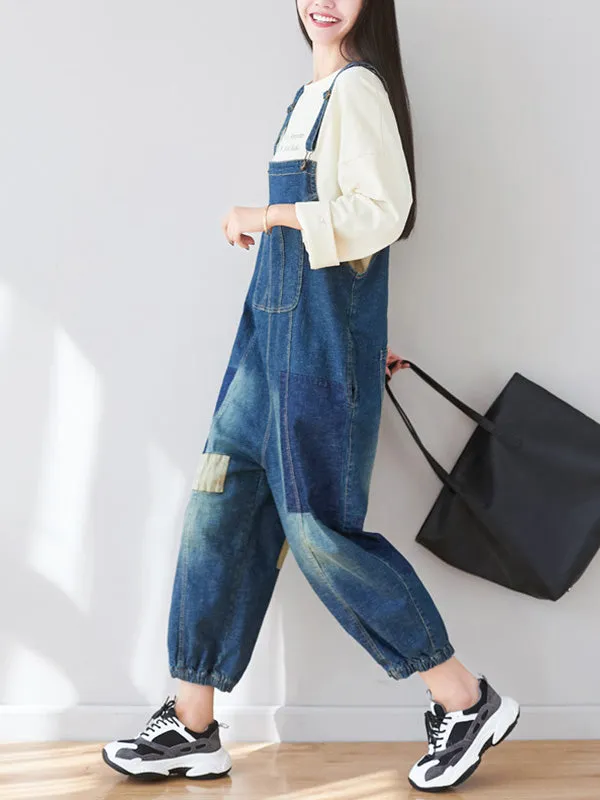 The Kellianne Patched Denim Overalls Dungarees