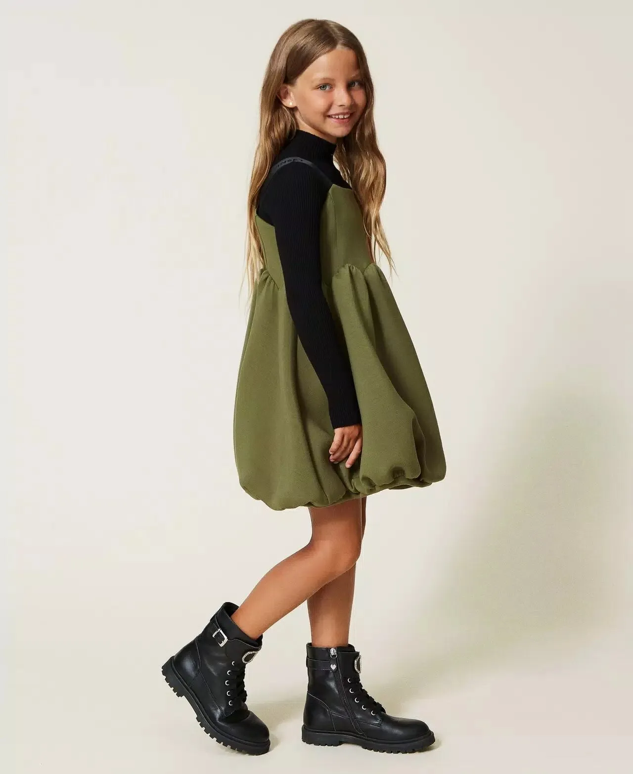 TWINSET Girl's balloon dress with pleats-222GJ2042