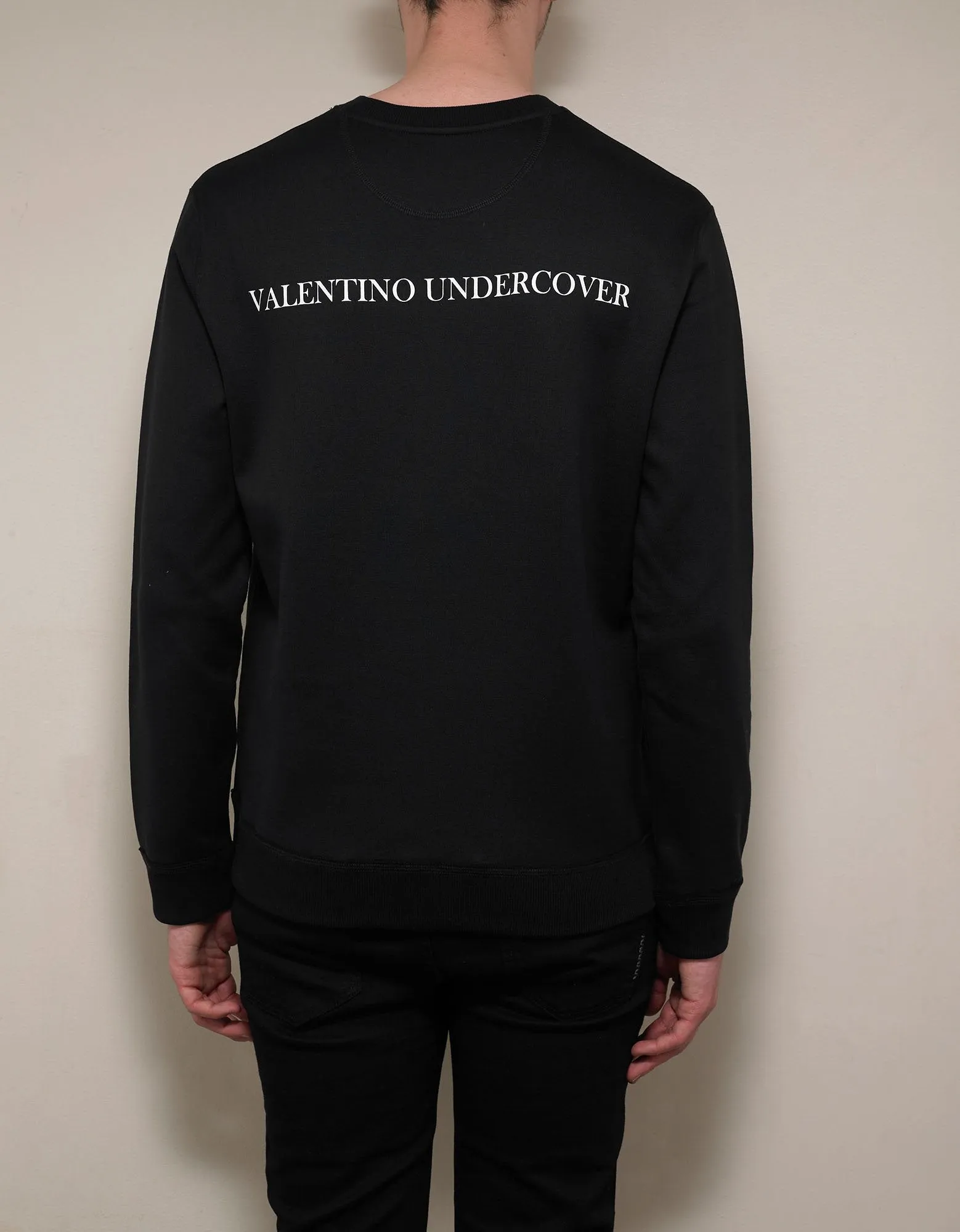 Undercover Black V Face Rose Print Sweatshirt