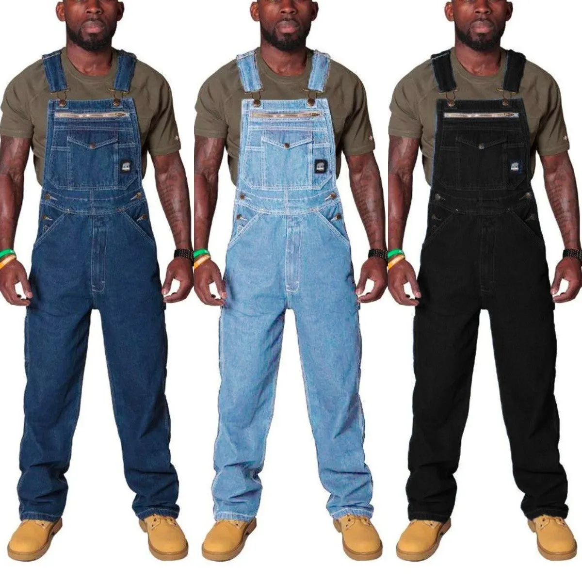 Versatile Denim Workwear Overalls / Suspenders