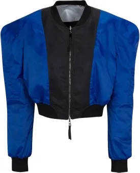 Women's Bomber Jacket Reversible Jacket Lightweight Zip Up Puff Sleeve Outerwear