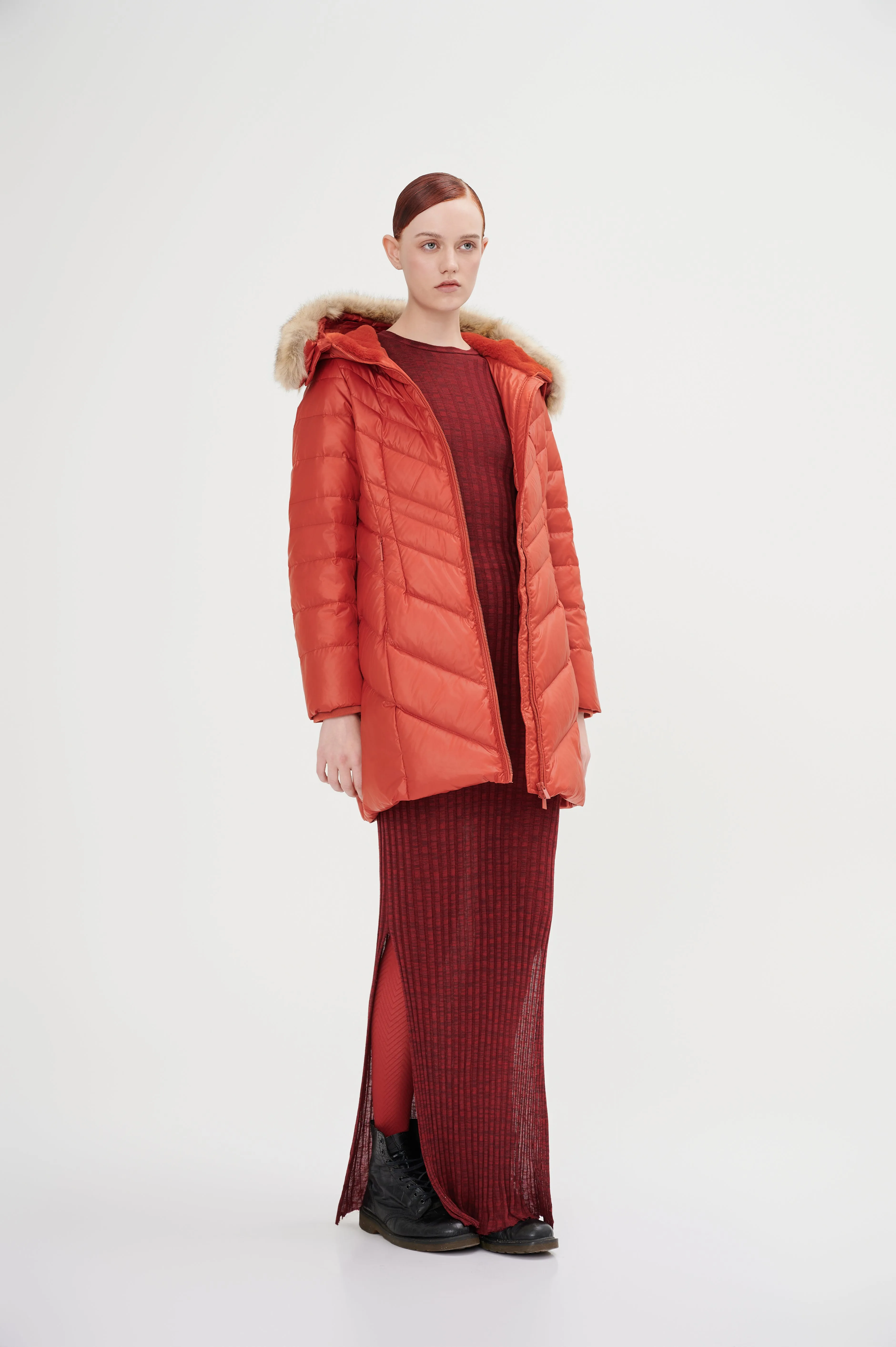 Women's Chevron Quilted Down Jacket
