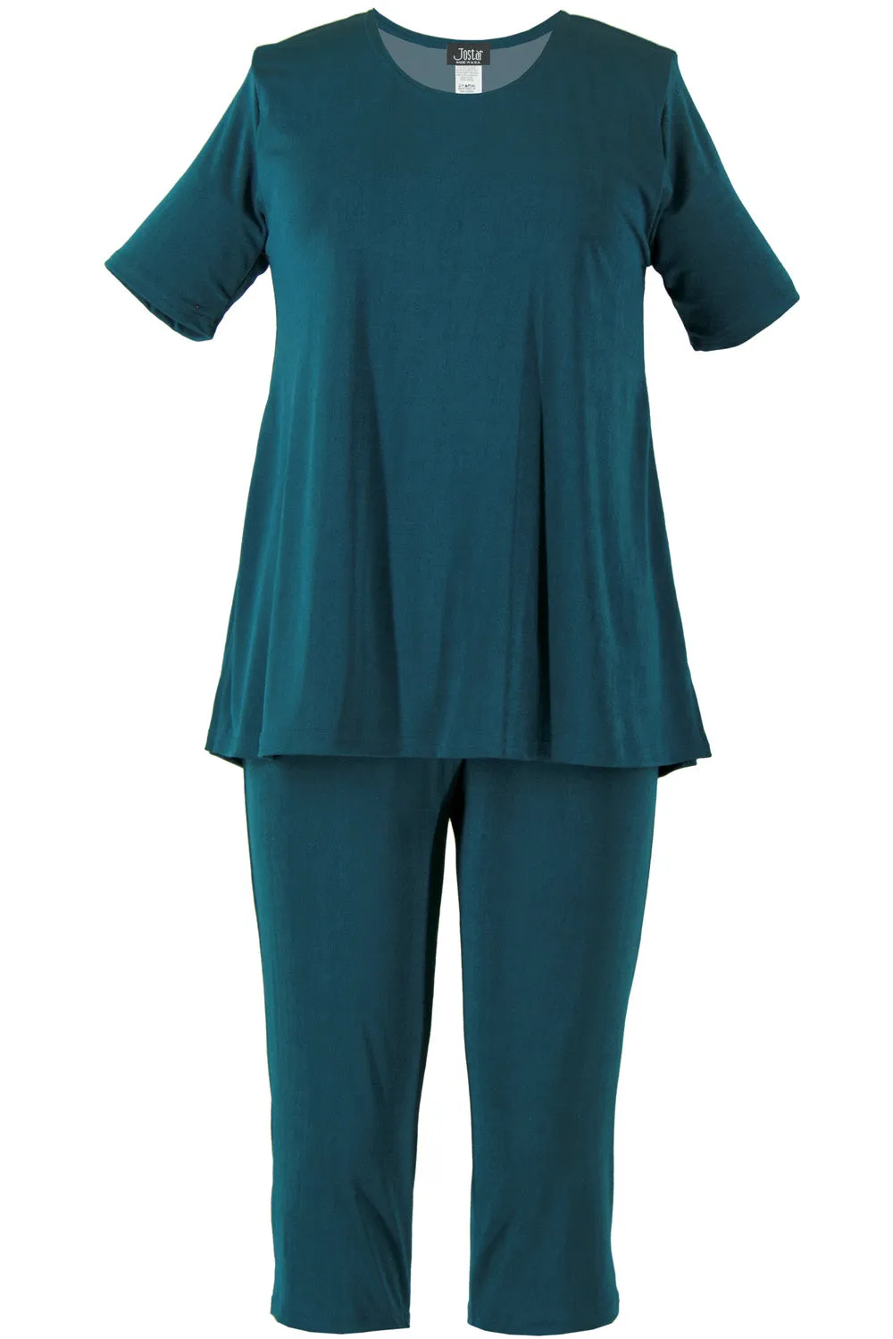 Women's Stretchy Capri Pant Set Short Sleeve-9003BN-SRS1